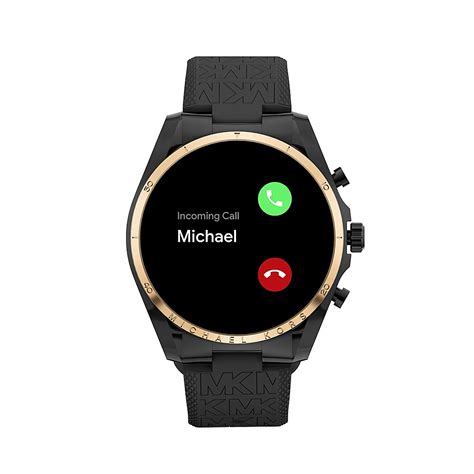 michael kors gen 6 bradshaw black-tone and logo silicone smartwatch|Gen 6 Bradshaw Black.